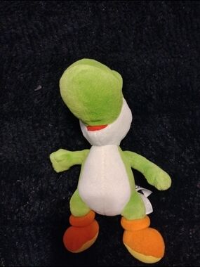 Yoshi Green and White Plush Dinosaur Stuffed Toy with Orange Feet